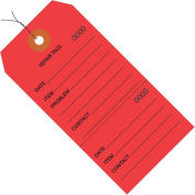 4-3/4"x2-3/8" Consecutively Numbered Repair Tags, Pre-Wired Red, 1000 Pack