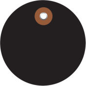 2" Diameter Plastic Circle Tags, Black, 100 Pack