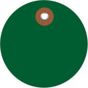 2" Diameter Plastic Circle Tags, Green, 100 Pack