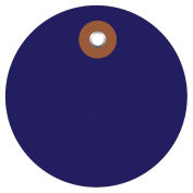 2" Diameter Plastic Circle Tags, Blue, 100 Pack