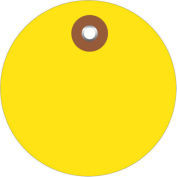 3" Diameter Plastic Circle Tags, Yellow, 100 Pack