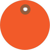 3" Diameter Plastic Circle Tags, Orange, 100 Pack