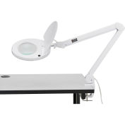 LED Magnifying Lamp With Covered Metal Arm, 8 Diopter, White
