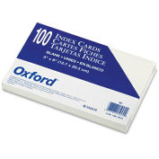 Oxford UnRule Index Cards 50, 5" x 8", White, 100/Pack