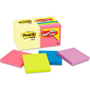 Post-it Notes Note Bonus Pk Pads 654144B, 3" x 3", Canary Yellow/Bright, 100 Sheets, 18/Pack