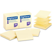 Highland Self-Stick Pop-Up Notes 6549PUY, 3" x 3", Yellow, 100 Sheets, 12/Pack