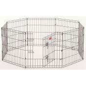 Lucky Dog Heavy Duty Dog Exercise Pen With Stakes, Steel, 24"W x 24"H, Black