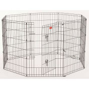 Lucky Dog Heavy Duty Dog Exercise Pen With Stakes, Steel, 24"W x 36"H, Black