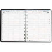 House of Doolittle Executive Hardcover Four-Person Group Practice Appt. Book, 11 x 8.5, Black, 2024