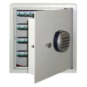 Wilson Safe Key Safe Cabinet, Electronic Lock, 13-1/2"W x 7-1/4"D x 14-1/2"H, Gray