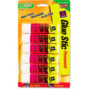 Avery Permanent Glue Stics, White Application, .26 oz, Stick, 6/Pack