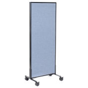 24-1/4"W x 63"H Mobile Office Partition Panel, Blue