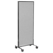 24-1/4"W x 63"H Mobile Office Partition Panel, Gray