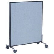 36-1/4"W x 45"H Mobile Office Partition Panel, Blue