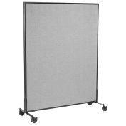 48-1/4"W x 63"H Mobile Office Partition Panel, Gray