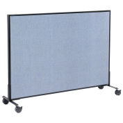 60-1/4"W x 45"H Mobile Office Partition Panel, Blue