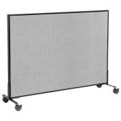 60-1/4"W x 45"H Mobile Office Partition Panel, Gray