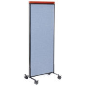 24-1/4"W x 64-1/2"H Mobile Deluxe Office Partition Panel, Blue