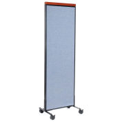 24-1/4"W x 76-1/2"H Mobile Deluxe Office Partition Panel, Blue