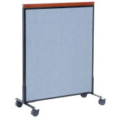 36-1/4"W x 46-1/2"H Mobile Deluxe Office Partition Panel, Blue