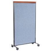 36-1/4"W x 64-1/2"H Mobile Deluxe Office Partition Panel, Blue