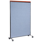 48-1/4"W x 76-1/2"H Mobile Deluxe Office Partition Panel, Blue