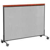 60-1/4"W x 46-1/2"H Mobile Deluxe Office Partition Panel, Gray