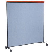 60-1/4"W x 64-1/2"H Mobile Deluxe Office Partition Panel, Blue