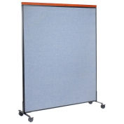 60-1/4"W x 76-1/2"H Mobile Deluxe Office Partition Panel, Blue