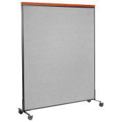 60-1/4"W x 76-1/2"H Mobile Deluxe Office Partition Panel, Gray