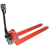 Wesco® Extra-Long Fork Pallet Truck with 98"L Forks, 3300 Lb. Cap.