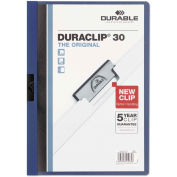 Durable Vinyl DuraClip Report Cover, Letter, Holds 30 Pages, Clear/Dark Blue