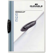 Durable Swingclip Polypropylene Report Cover, Letter Size, Clear/Black Clip, 25/Box