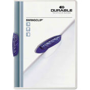 Durable Swingclip Polypropylene Report Cover, Letter Size, Clear/Dark Blue Clip, 25/Box