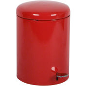Witt Industries 2240RD Step-On Round 4 Gallon Steel Receptacle, Red