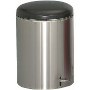 Witt Industries 2240SS Step-On Round 4 Gallon Steel Receptacle, Stainless Steel