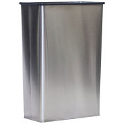 Witt Industries 70SS Stainless Steel Wall Hugger Wastebasket Without Plastic Swing Top, 22 Gallon
