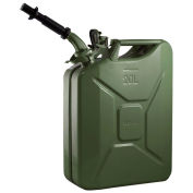 Wavian Jerry Can w/Spout & Spout Adapter, Green, 20 Liter/5 Gallon Capacity