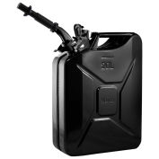 Wavian Jerry Can w/Spout & Spout Adapter, Black, 20 Liter/5 Gallon Capacity