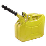 Wavian Jerry Can w/Spout & Spout Adapter, Yellow, 10 Liter/2.64 Gallon Capacity