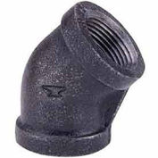 1-1/4" 45 Degree Elbow, Black Malleable, 150 PSI, Lead Free