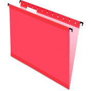 Pendaflex SureHook Poly Laminate Hanging Folders, Letter, 1/5 Cut, Red, 20/Box