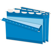 Pendaflex Ready-Tab Lift Tab Reinforced Hanging File Folders, 1/5 Tab, Letter, Blue, 25/BX