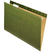Pendaflex Reinforced Hanging Folders, 1/5 Tab, Legal, Standard Green, 25/Box