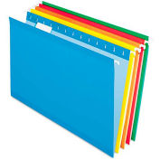 Pendaflex Reinforced Hanging Folder, Legal, Yellow, Red, Orange, Blue, Green, 25/Box