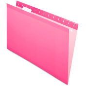 Pendaflex Reinforced Hanging Folders, 1/5 Tab, Legal, Pink, 25/Box
