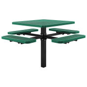 46" Square Picnic Table, In-Ground Mount, Green