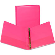 Samsill Fashion View Binder, Round Ring, 11 x 8-1/2, 1" Capacity, Berry, 2/Pack