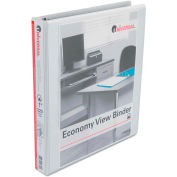 Universal One Economy D-Ring Vinyl View Binder, 1" Capacity, White, 4/Pack