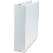 Universal One Economy D-Ring Vinyl View Binder, 2" Capacity, White, 4/Pack